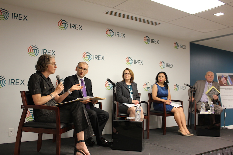 Four participants in a panel at IREX