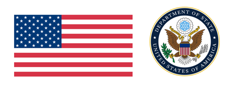 U.S. flag, Department of State logo