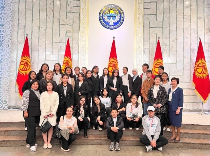 Group of participants at the House of Parliament in Kyrgyzstan