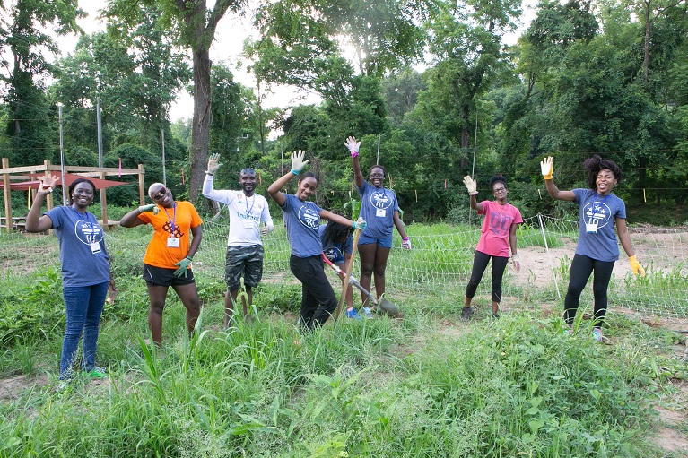 Fellows participating in community service