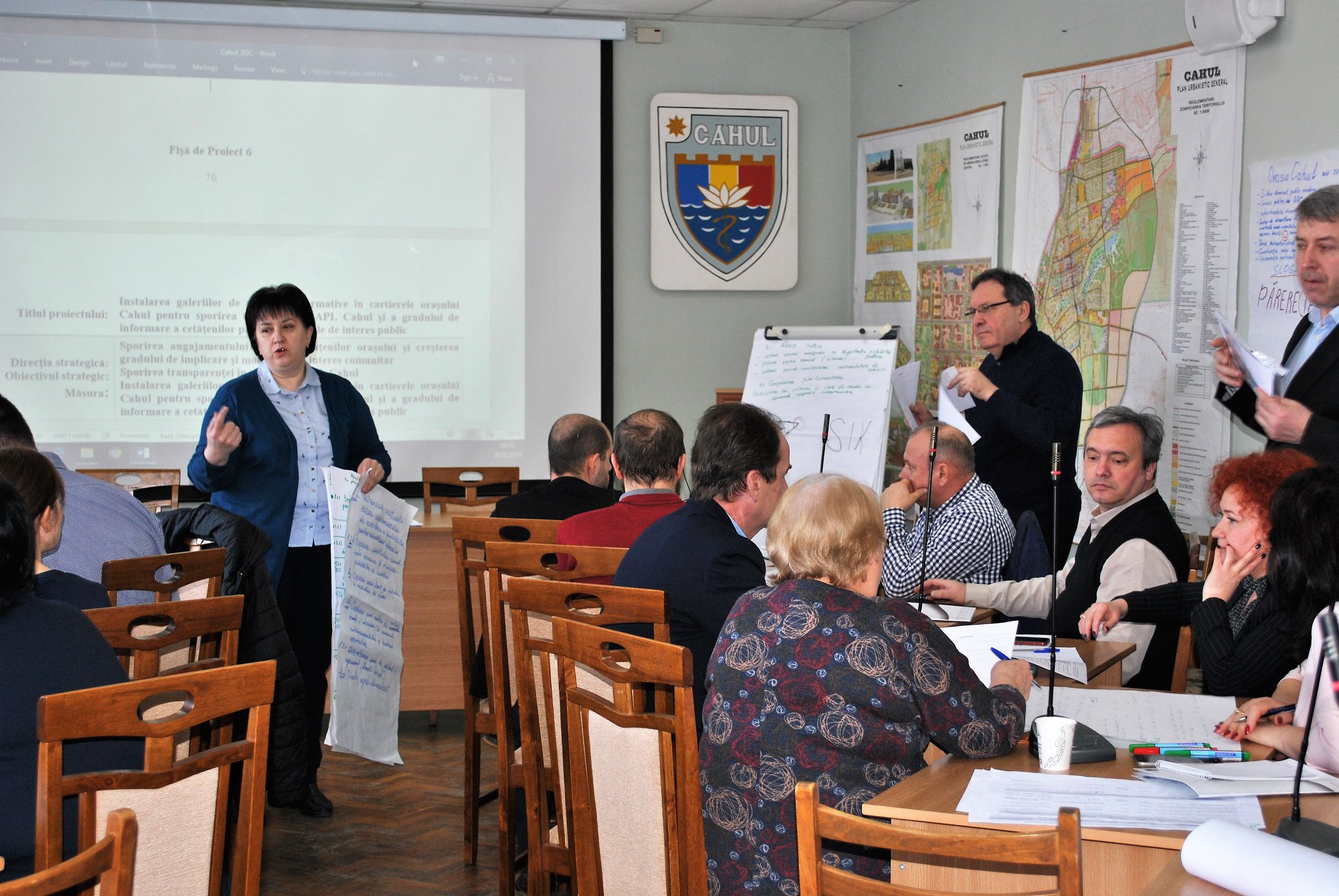 Photo of a public hearing on municipal budgeting process in Moldova 