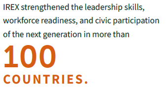 IREX strengthened the next generation of leaders in 100 countries