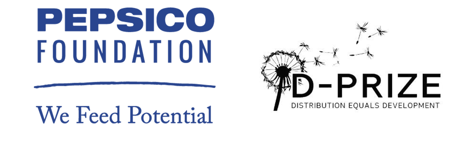 Logo for two organizations Pepsico Foundation and D-Prize 