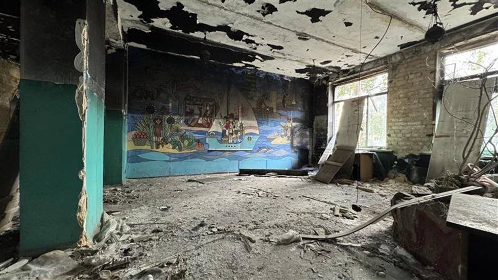 Photo of a damaged school
