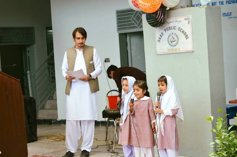 Sajid leading a community development project in Kohat 