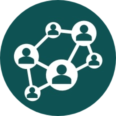 Icon of a people interconnected people