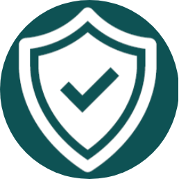 Icon of a shield with check in middle