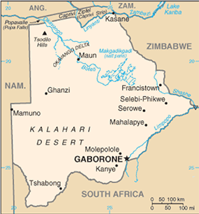 Map of Botswana