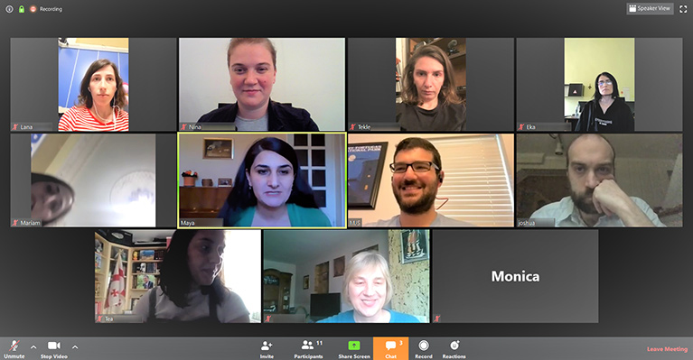 Screenshot of a video call with 11 participants.