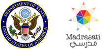 U.S. Department of State's seal and Madrasati's logo.