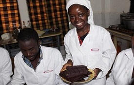 2016 Fellow Nathalie Kpante presents chocolate products from her company ChocoTogo.