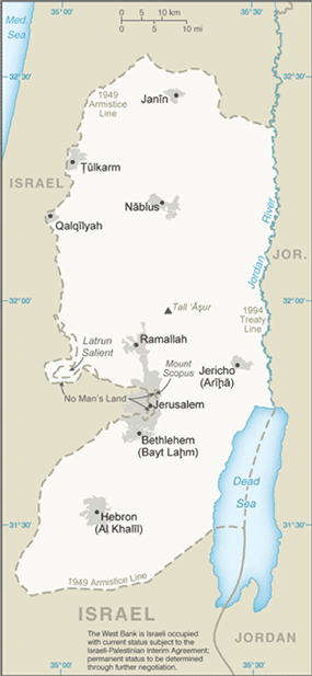 Map of the Palestinian Territories
