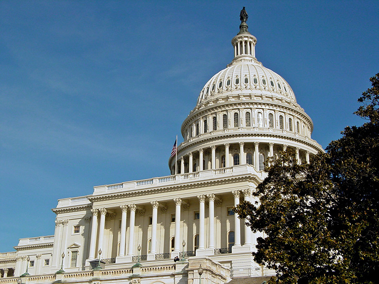 View of the United States Capitol Building from the west.