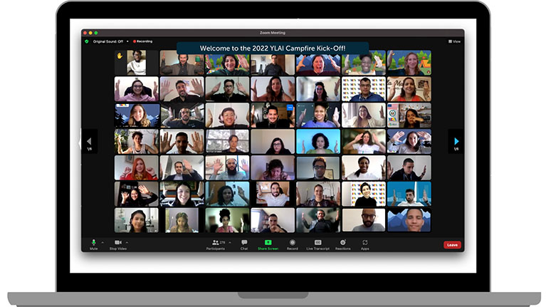 Group photo on a virtual call