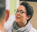 Young woman giving a presentation in Guatemala